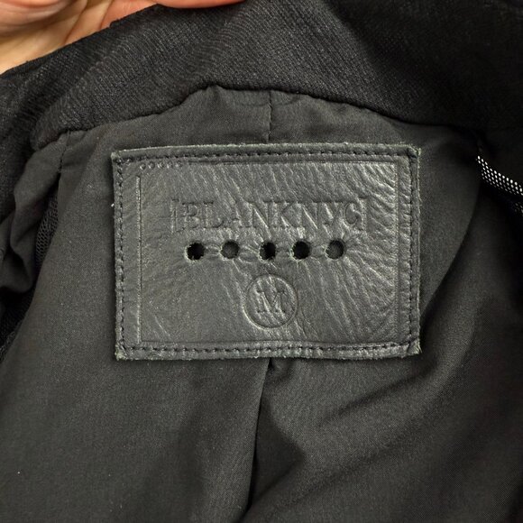 Blank NYC Jacket Womens Medium M Black Moto Asymmetrical Zip Cuff Mesh Biker - Picture 5 of 11
